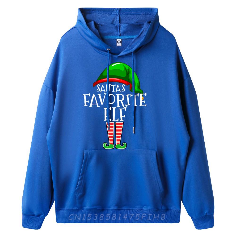 Santa Is Favorite Elf Group Matching Family Christmas Grey Hoodie Graphic Tee Breathable Tops Lovers Day