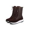 Womens Waterproof Snow Ankle Boots 2024 Winter Fluffy Warm Short Boots Down Patchwork Comfortable Wedges Shoes