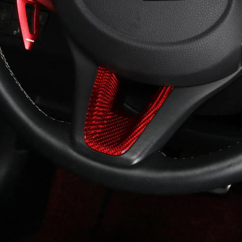 Red Red Carbon Fiber Steering Wheel Center Trim Cover For Genesis G70 2017 2018 G80 +