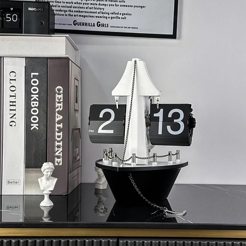 Креативные настольные часы, настольные часы, европейские креативные перекидные настольные часы, ретро-перекидные настольные часы, механические автоматические перекидные часы