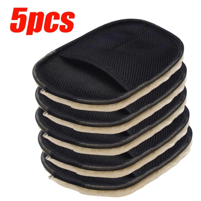 Wool Car Wash Gloves High Density Foaming Car Wash Gloves Cleaning Pads Polishing Wax Gloves Cleaning Tools 1/2/3/5PCS