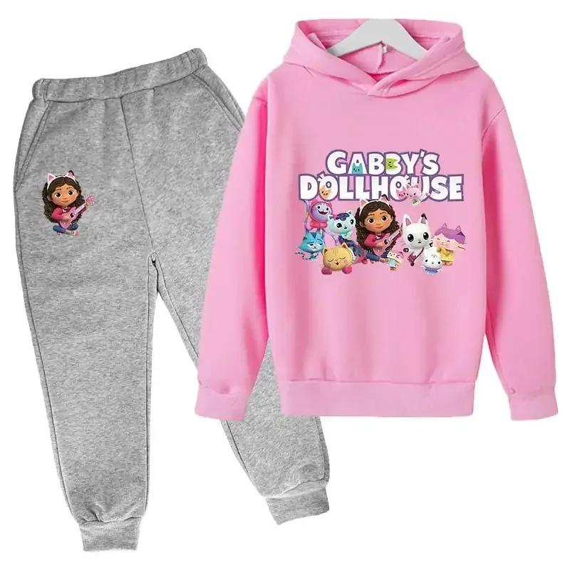 2025 Hoodie Toddler Girls Gabby Dollhouse Clothes Hoodies Pants 2Pcs Sets Cute Children Costume Kids Tracksuits Kids Gabby Cats