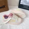 Милые розовые туфли-хлебцы в тон, женские летние, новая модная студенческая универсальная спортивная и повседневная обувь на доске