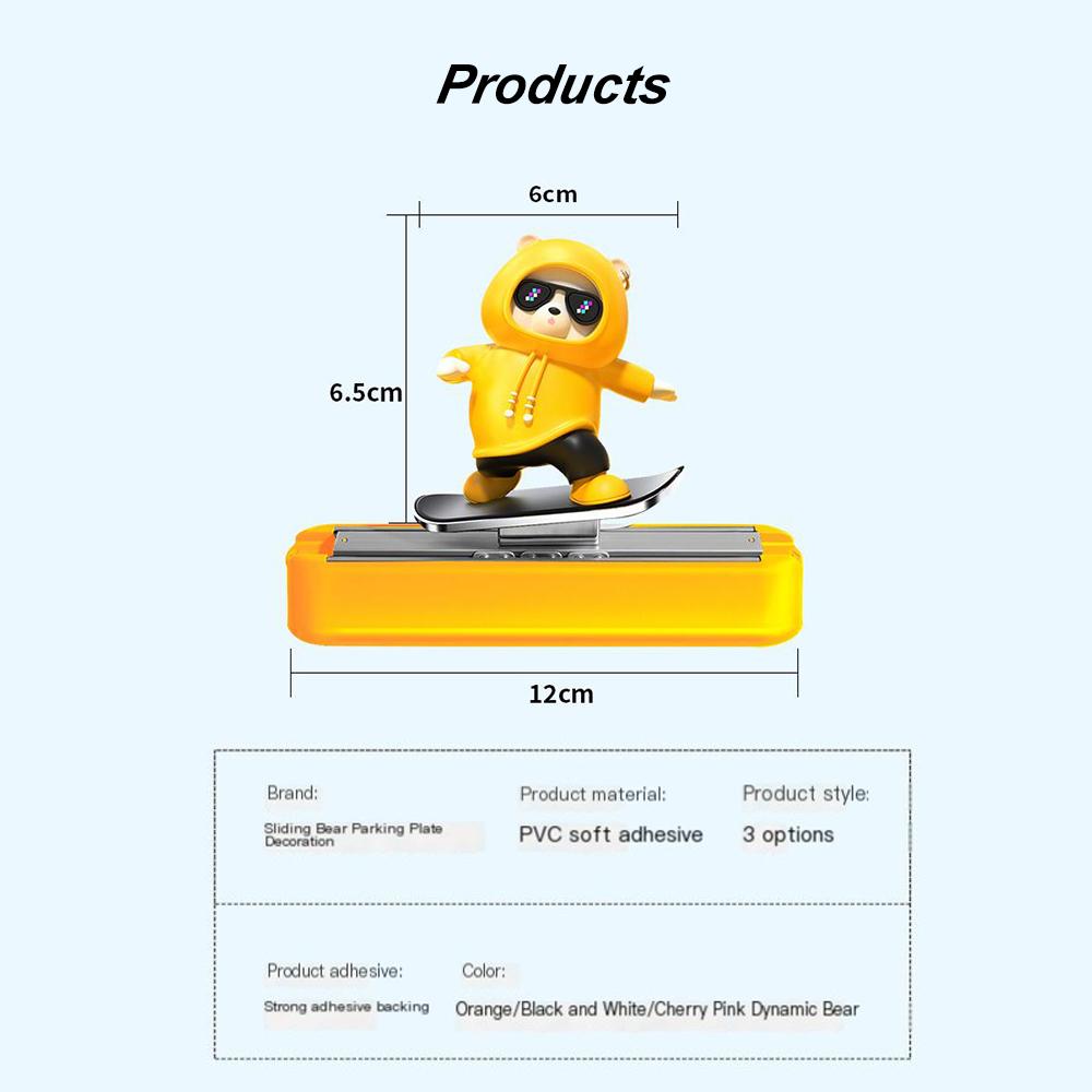 Sliding Skateboard Bear Car Temporary Parking Mobile Phone Number Plate Parking Assistance Car Accessories For Tesla Universal