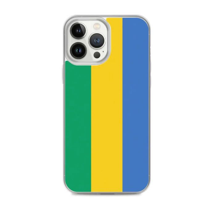 Чехол для iPhone — Drapeau Gabon — iPhone 13 Pro Max — Souple — Multicolore — Вертикальный