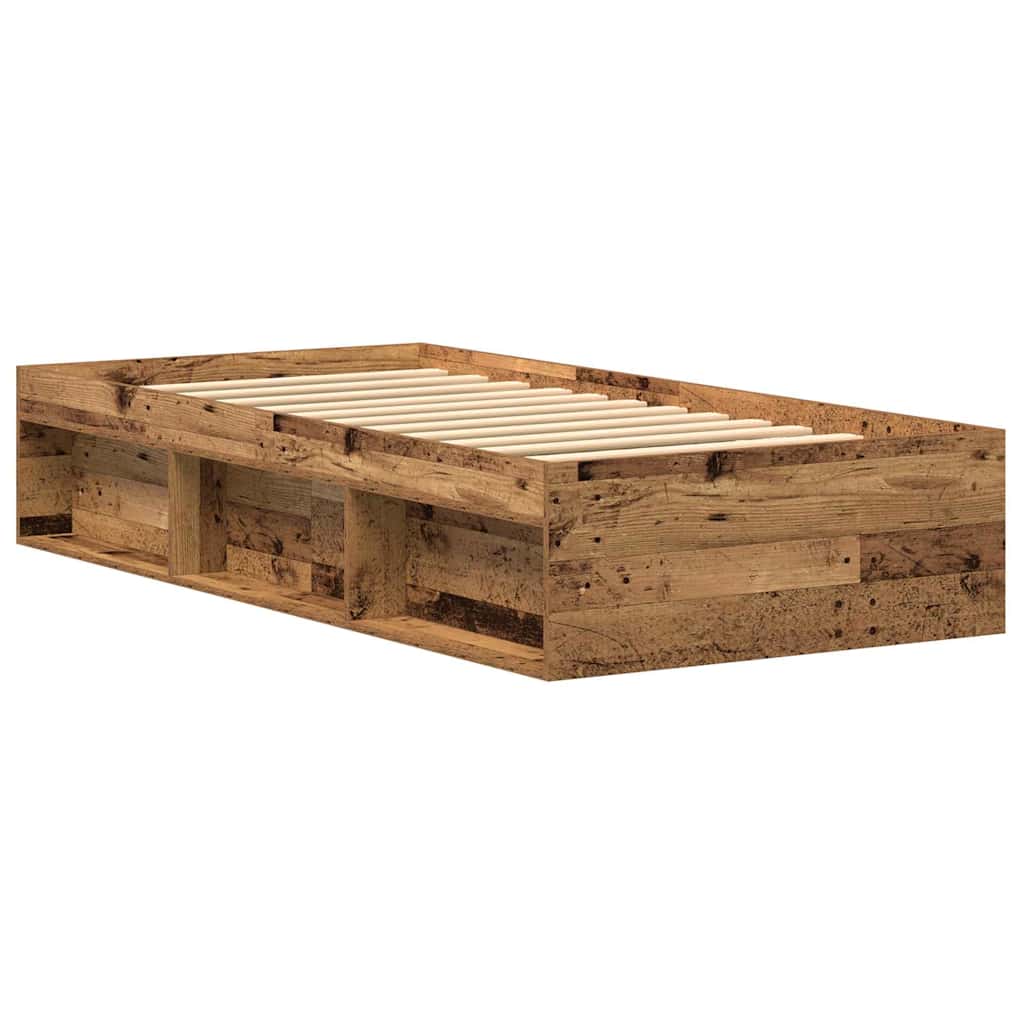 Bed Frame without Mattress Rustic Wood Look 75 x 190 cm Wood Based Material