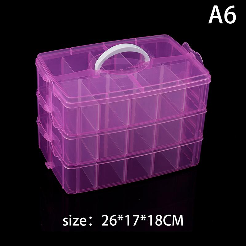 3-слойная прозрачная пластиковая коробка для хранения ювелирных изделий, большая вместимость, отделочная коробка, коробка для ожерелий, колец, серег-пуссетов, коробка для украшений