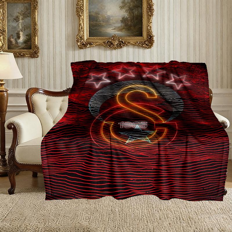 1pc Comfortable Home Print Throw Blanket, Galatasaray SK Blanket For Bed and Sofa Use, Special Present For Family