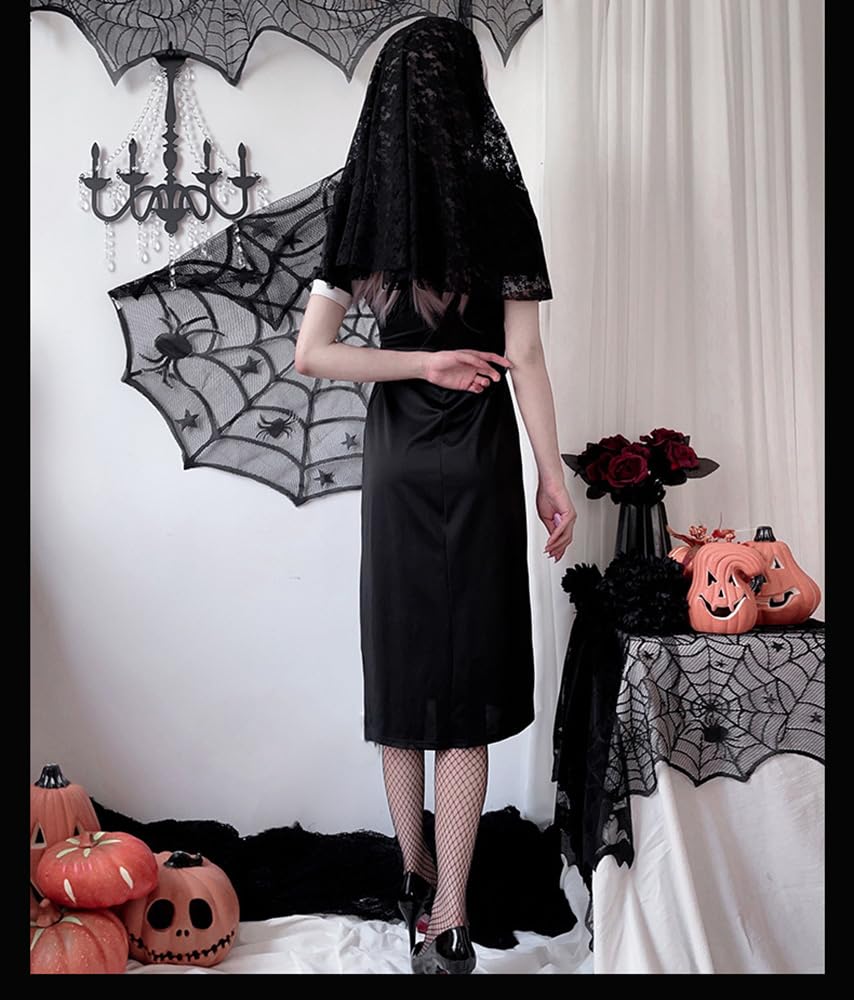 Костюм для сестры-сестры «Сексуальная монахиня на Хэллоуин» [Cedar Eight], Костюм, Косплей, 3 предмета (L)