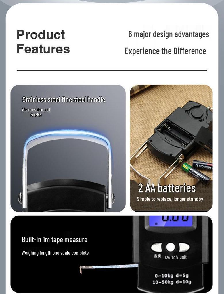 Портативные высокоточные электронные весы с рулеткой и пружинным подвесом