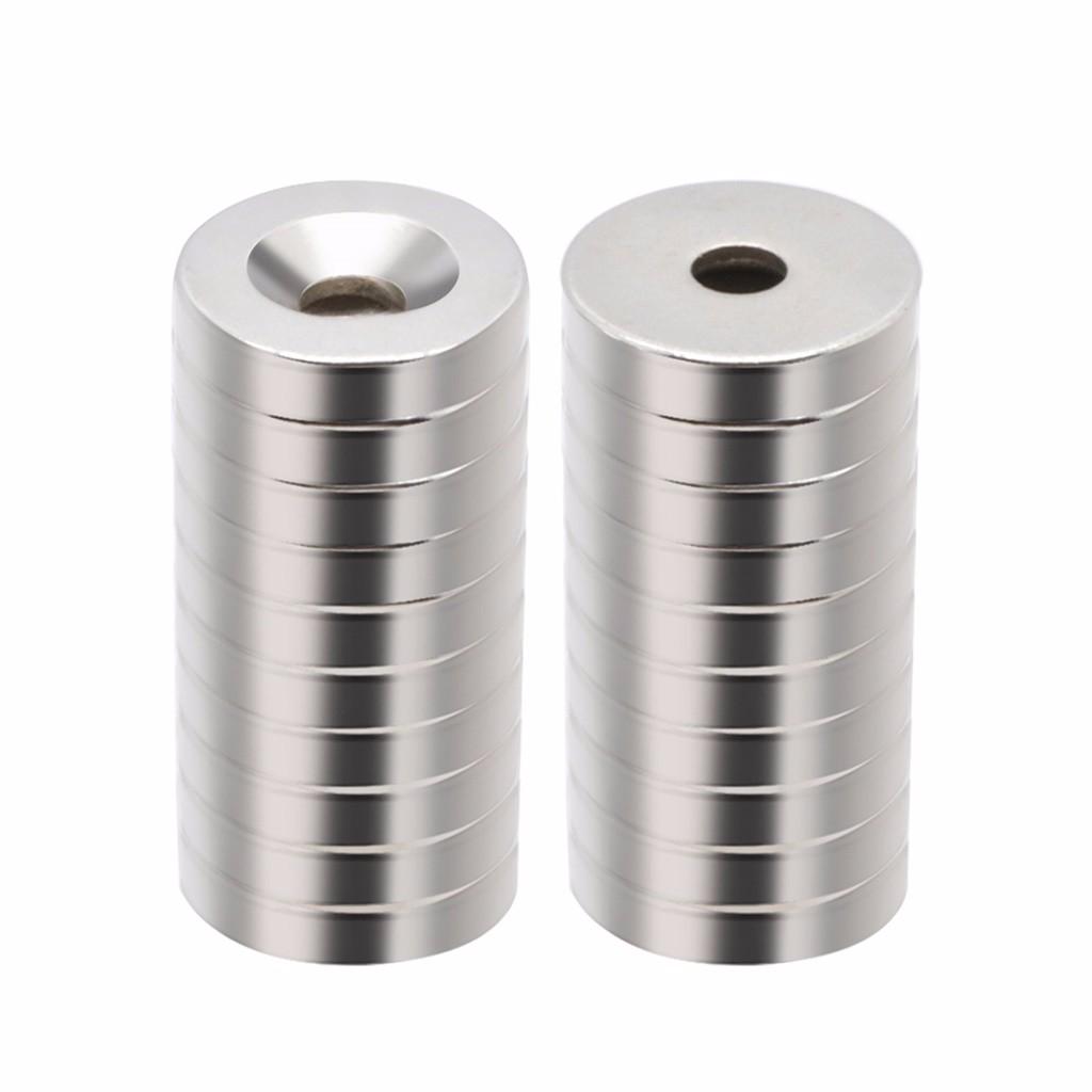 Неодимовые редкоземельные кольцевые магниты с потайной головкой N48 3/4 x 1/8 дюйма (50 шт.)