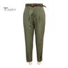 Женские костюмные брюки с высокой талией и пуговицами на молнии, однотонные брюки свободного покроя с карманами, длинные брюки в повседневном стиле