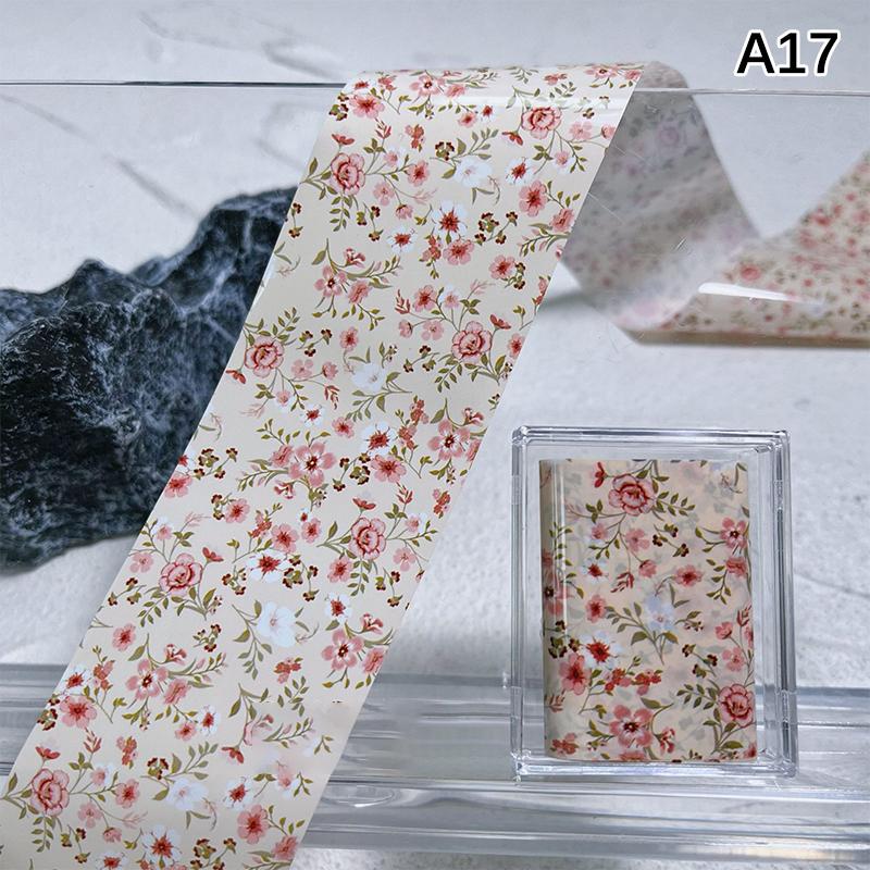 1Pcs 100cm Flower Rose Nail Transfer Foils Sticker Paper Floral Nail Wraps Tulip Nail Art Stickers Decals Nail Art Decorations