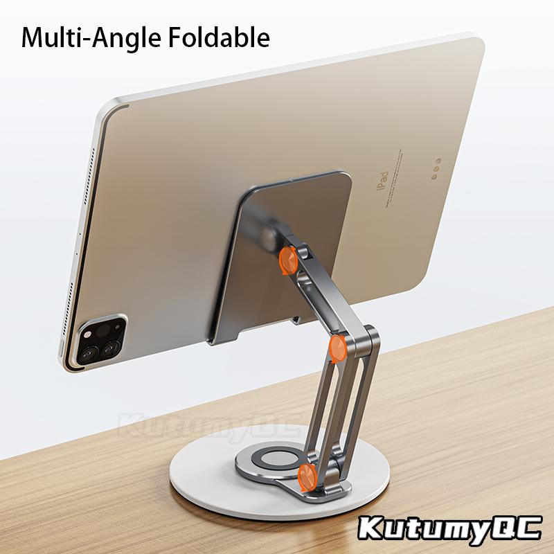 360° Metal Desk Mobile KutumyQC Phone Holder Stand For iPhone iPad Xiaomi Adjustable Desktop Tablet Holder Cell Phone Stand