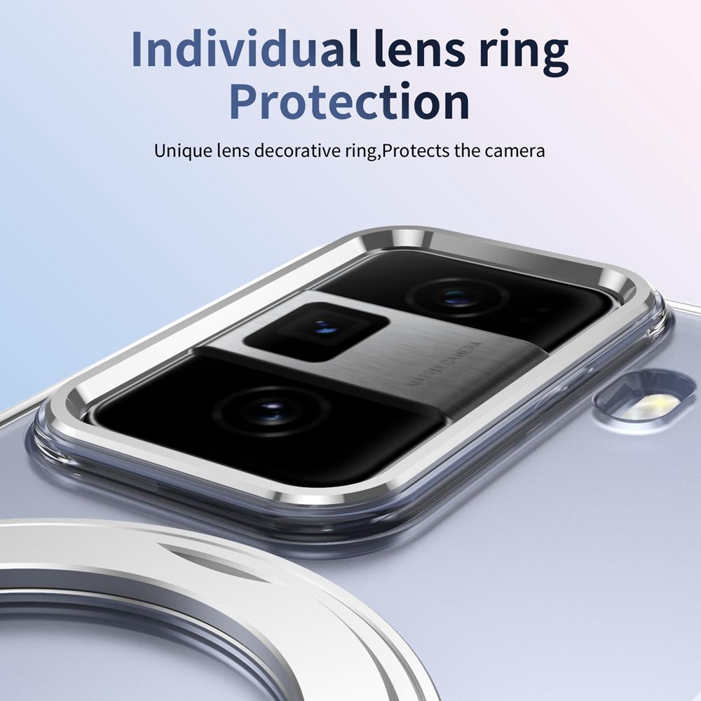 KEYSION Вращающийся на 360° магнитный чехол-подставка с кольцом для HONOR Magic Vs3, прозрачный жесткий чехол для ПК-телефона со стеклянным защитным экраном