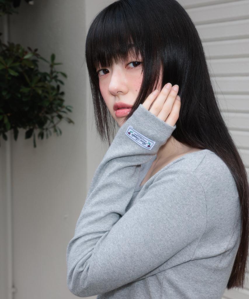 ROSEFRANTZ Essential Rose Label Long Sleeve [Gray]
