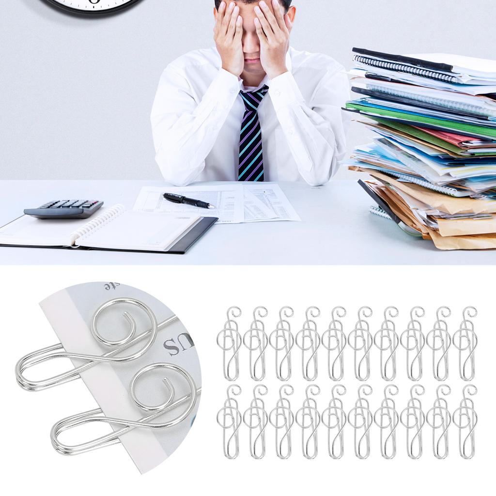 20Pcs Musical Note Paperclip Music   Shape Creativity Modeling Metal Craft Supplies