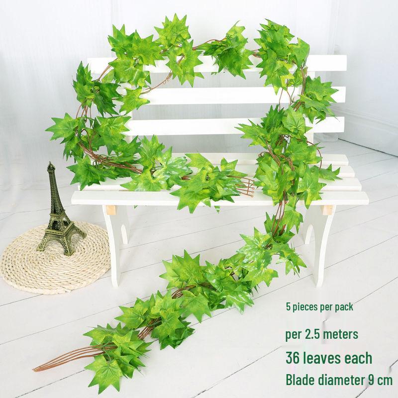 Decorative Indoor Stair Handrail with Climbing Green Leaves for Outdoor, Wedding, or Hanging Display