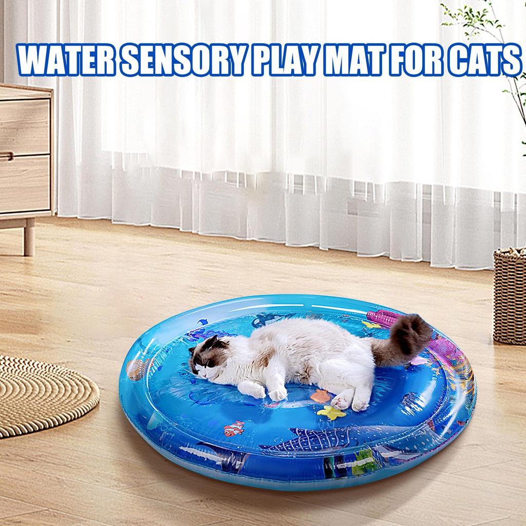 100cm Water Sensory Play Mat Thickened Inflatable Water Mat For Cat And Dog Pet Playmat With Sea Ocean Theme Sensory Water Pad