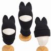 Soft Wool Ears Protection Hat Crochet Balaclava Hat Cartoon Ears Beanie Hat  Face Cover