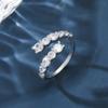 Женское кольцо GemChic Изысканное сверкающее кольцо с цирконом Сладкое открывающееся регулируемое кольцо Высокое качество Ювелирное изделие в подарок на день рождения или Рождество