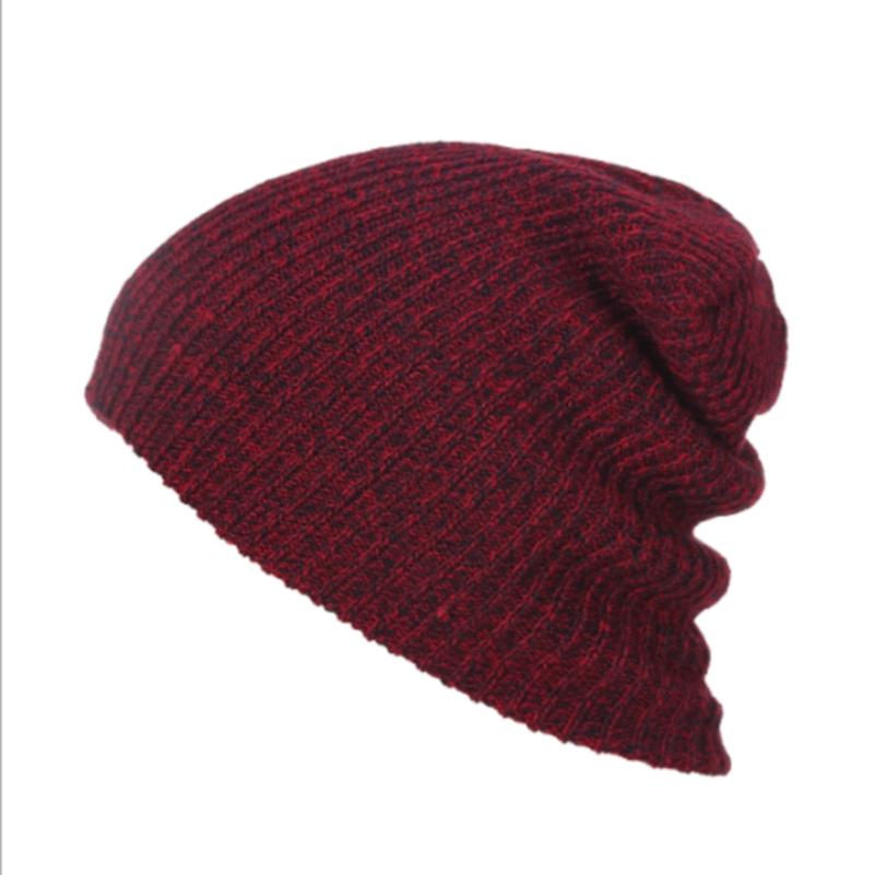 Casual Beanies Warm Stripes Knitted Femme Autumn Winter Unisex Caps