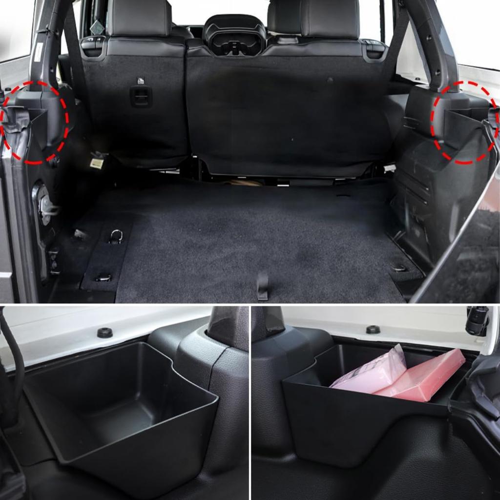 YOCTM Trunk Side Storage Box for Jeep Wrangler JL Doors Trunk Side Storage Tail Storage Small Item Interior Custom Parts 2/4 (2024-2025) - Box, Box,