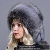 Зимняя шапка из натурального меха Женская лиса 5 помпонов Пушистый мех Элегантная Модная Стильная Скромная Теплая Шапка-бини Объемная шапка