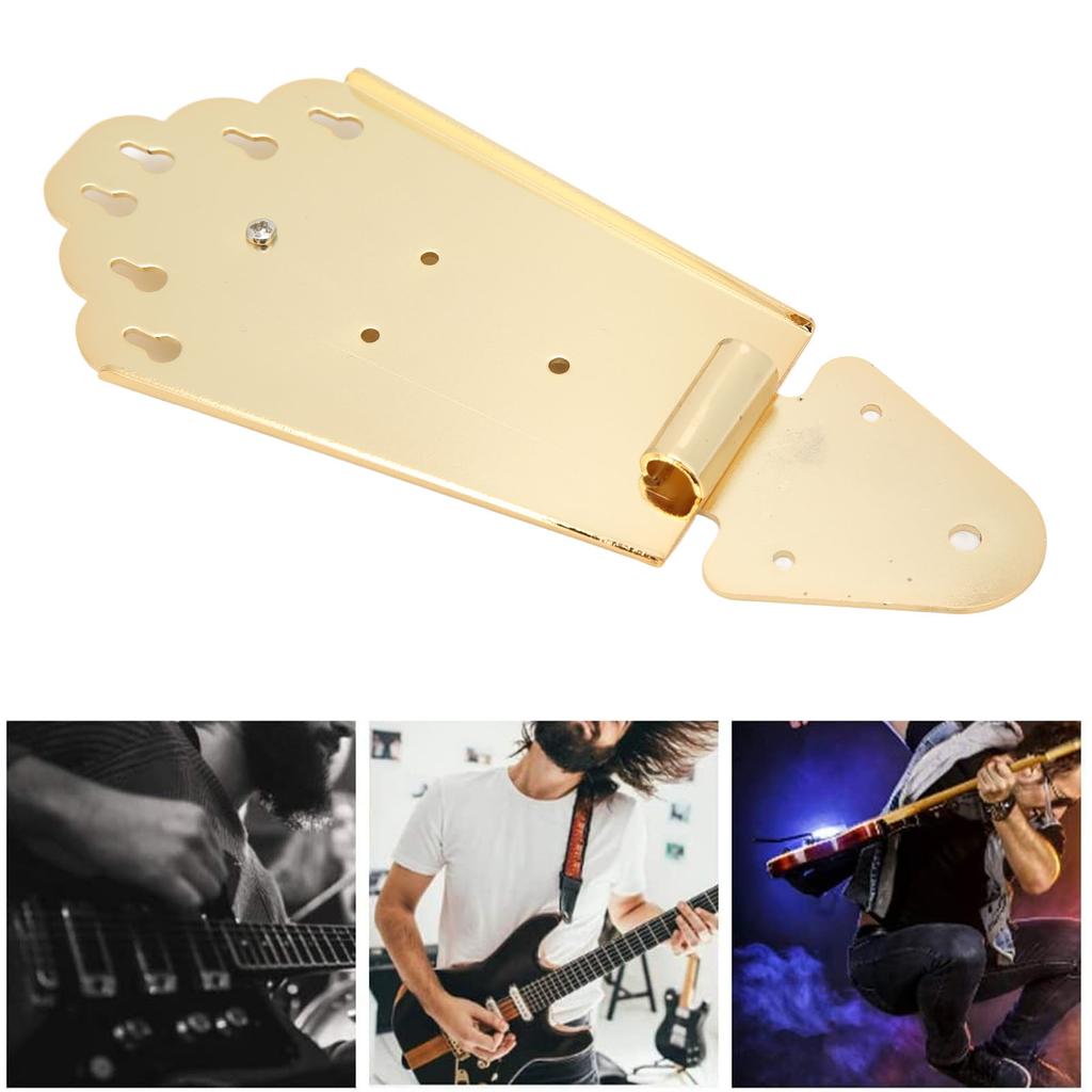 Jazz Guitar Bridge Metal Fan Shape Jazz Guitar Bridge Replacement for Semi Hollow Electric Guitar Accessory