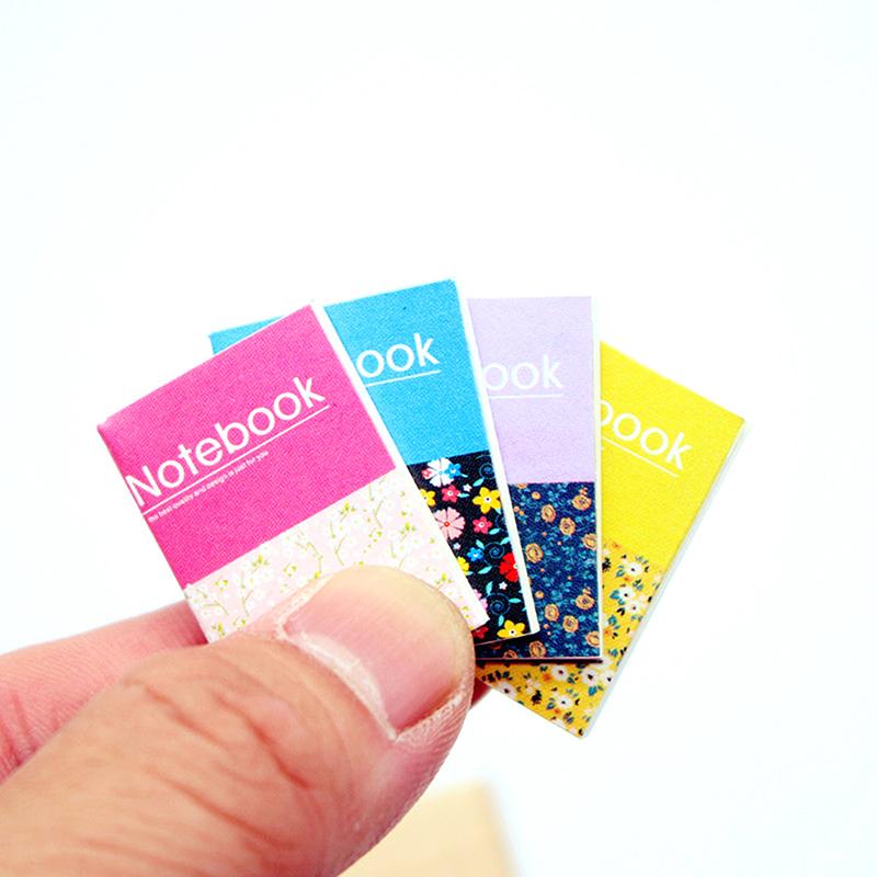 4 шт./набор мини-мультяшных тетрадей для кукольного домика, аксессуары для учебы, украшения, миниатюрные предметы, праздничные подарки для кукольного домика