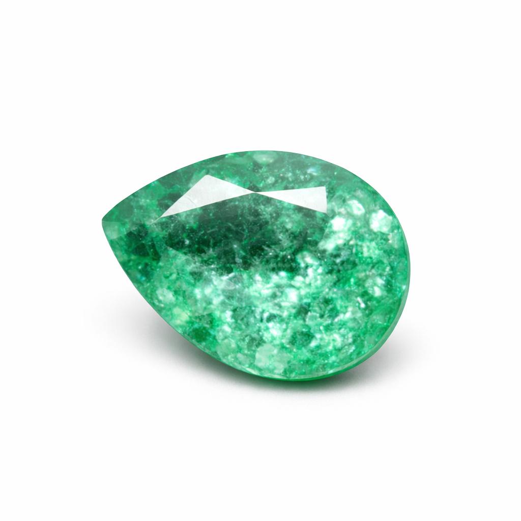 Natural Green Emerald Loose Gemstone 5.00 ct Pear Cut for Jewelry Making and Gem Collections