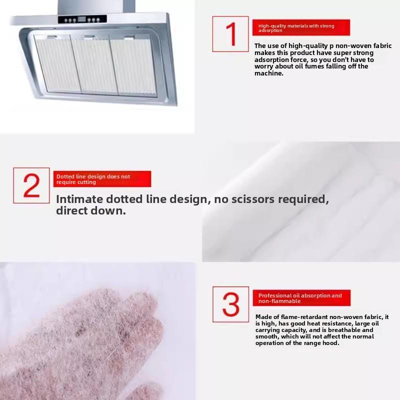 Вытяжка, Кухонная маслостойкая наклейка, Высокотемпературная, Самоочищающаяся маслостойкая сетчатая крышка, Маслопоглощающий хлопок