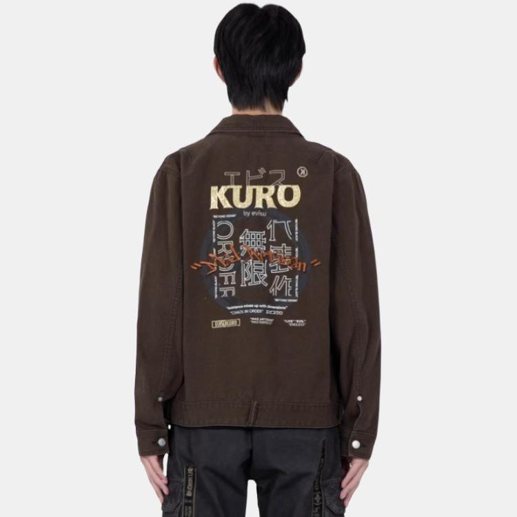 Evisu Джинсовая куртка с рабочими карманами Мужские куртки Темно-угольный 2EAGNM2DJ774XXCT