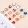 10 Pieces Beautiful Opal-like Buttons 10mm Small Metal Round Shank Button DIY Garment Collar Sleeve Buttons
