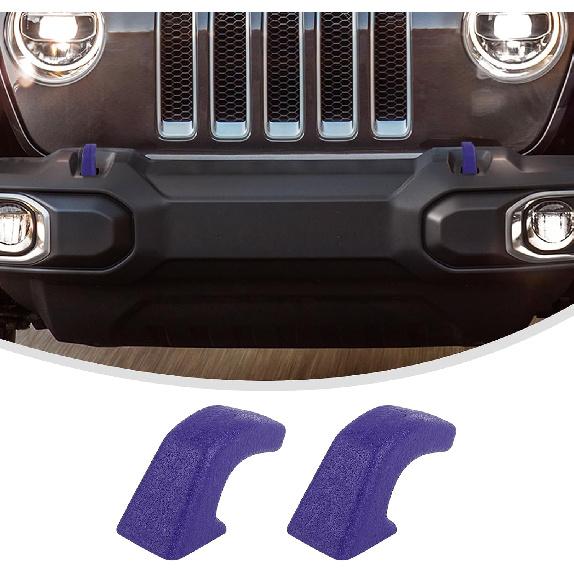 Linskip Tow Hook Covers for 2007-2026 Jeep Wrangler 4XE JL JK & Gladiator JT (Sport Willys Sahara Rubicon) - Rubber Sleeve Protectors for Front