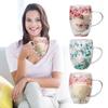 Heat Resistant Dried Flowers Glass Mugs 350ml Flower Cup Simple Coffee Mug  Home&Office