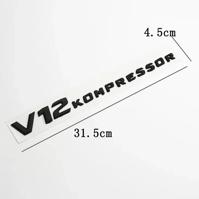 3D ABS V8 V12 KOMPRESSOR Letters Side Fender Emblem Badge Sticker For Mercedes Benz C E S R CLA CLS CLK SLK SLR AMG AY1