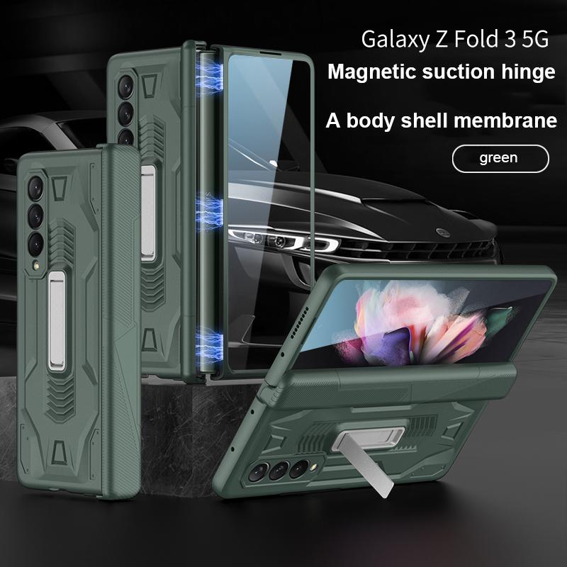 Чехол с шарнирным кронштейном, магнитный защитный чехол для Samsung Galaxy Z Fold 3, 5 г, чехол со встроенным экраном, защита камеры, противоударные чехлы