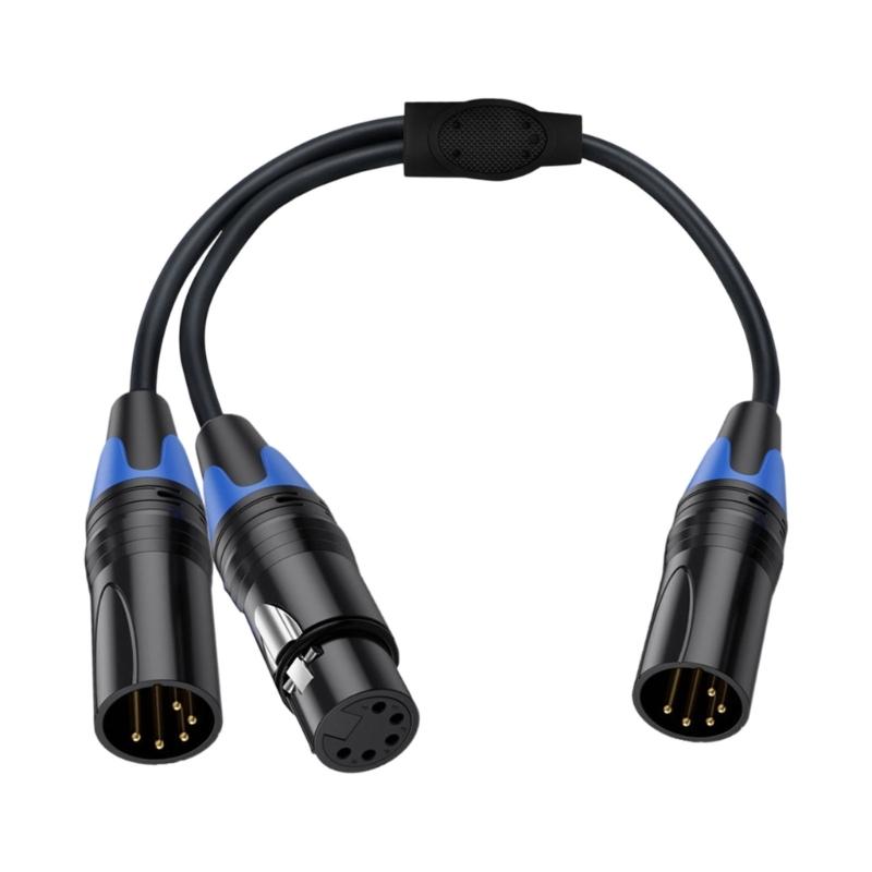 5-пиновый XLR разветвитель с 5-пиновыми XLR разъемами (папа и мама) для профессиональных звуковых систем, 50 см / 19,69 дюйма
