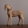 Resin Sculpture Rattan Texture Horse Statue Simulation Animal Ornaments Home Decoration Animal Figurines Resin Accessories