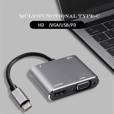 Адаптер USB C на HDMI-совместимый VGA Type-C цифровой AV многопортовый конвертер Thunderbolt 3 для 4K 1080P быстрой зарядки для MacBook