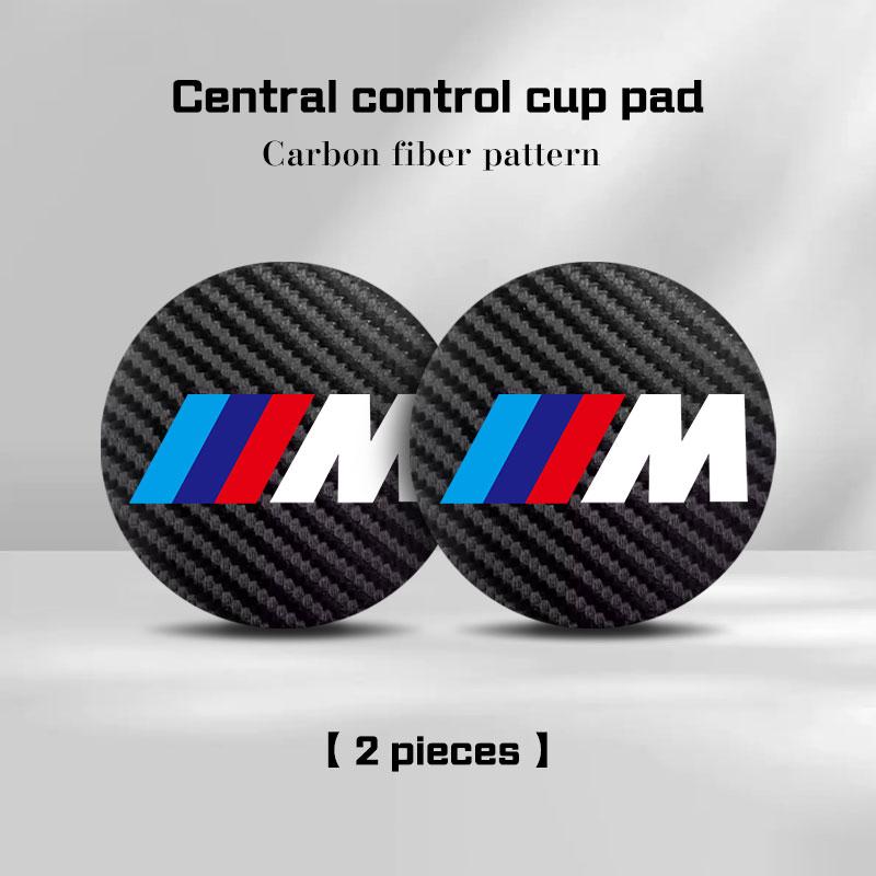 BBJK3 2Pcs Car Coaster For BMW 1 2 3 4 5 6 7 Series X1 X3 X4 X5 X6 X7 F20 G20 G30 G05 G11 F15 F16 G01 G02 Water Cup Mat Non-slip Pad
