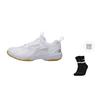 Li Ning Ace Амортизирующие Скользкие Устойчивые к истиранию Дышащие Средней высоты Бадминтонные кроссовки Унисекс Белый AYTT001-5
