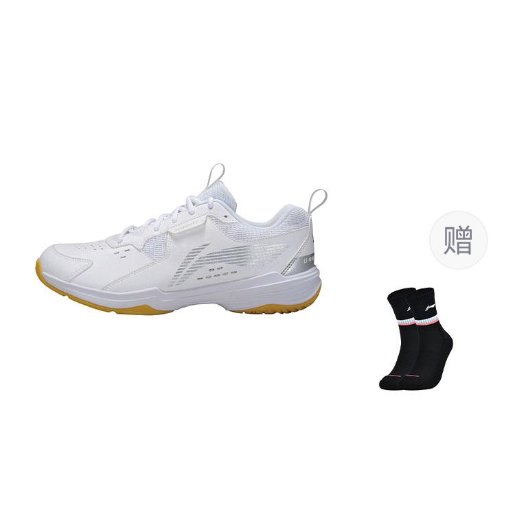 Li Ning Ace Амортизирующие Скользкие Устойчивые к истиранию Дышащие Средней высоты Бадминтонные кроссовки Унисекс Белый AYTT001-5
