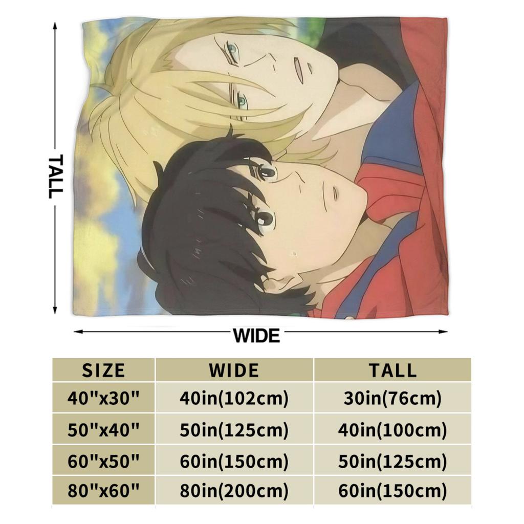 Плед с принтом из аниме Banana Fish для мужчин и женщин, теплый, уютный, пушистый, пледы для дивана, 50x60 дюймов, разные размеры