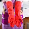 Flexible Comfortable Rubber Clean Gloves Red Dish Lady Washing Long   Home Bathroom Cleaning Kitchen Accessories