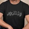 Christmas T-Shirt Santa HeartbeaT-Shirt Gift Christmas Tree Shirts Xmas Gift Idea Snow T-Shirt Gift for Her Gift for Him Funny Unisex Tees