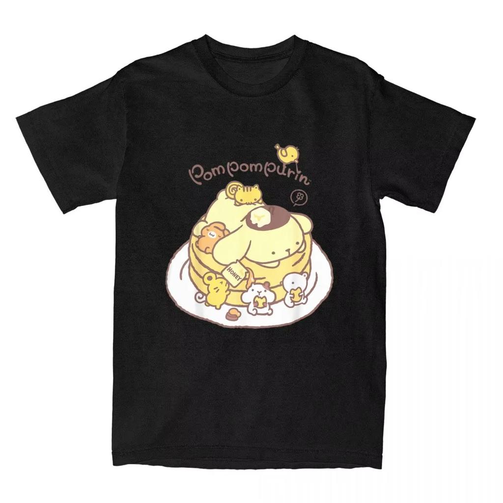 Футболка Pompompurin Pancake Friends для мужчин и женщин, винтажная хлопковая футболка с круглым вырезом и коротким рукавом, подарочная одежда