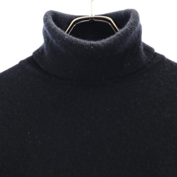 BACKLASH Wool Cashmere Blend Long Sleeve Turtleneck Sweater L Black Knit Men's Used