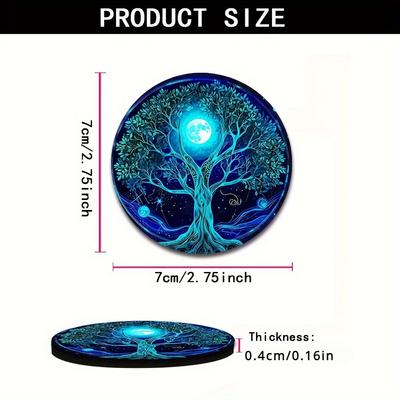 Масляная живопись, цветочный принт, подставка, коврик для автомобильного стакана для воды, коврик для подстаканника, теплоизоляционный коврик, используется для украшения автомобиля